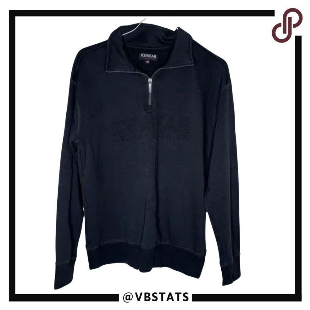 Icewear Black on Black Logo 1/4 Zip Performance outdoor Top Shell in Medium‎